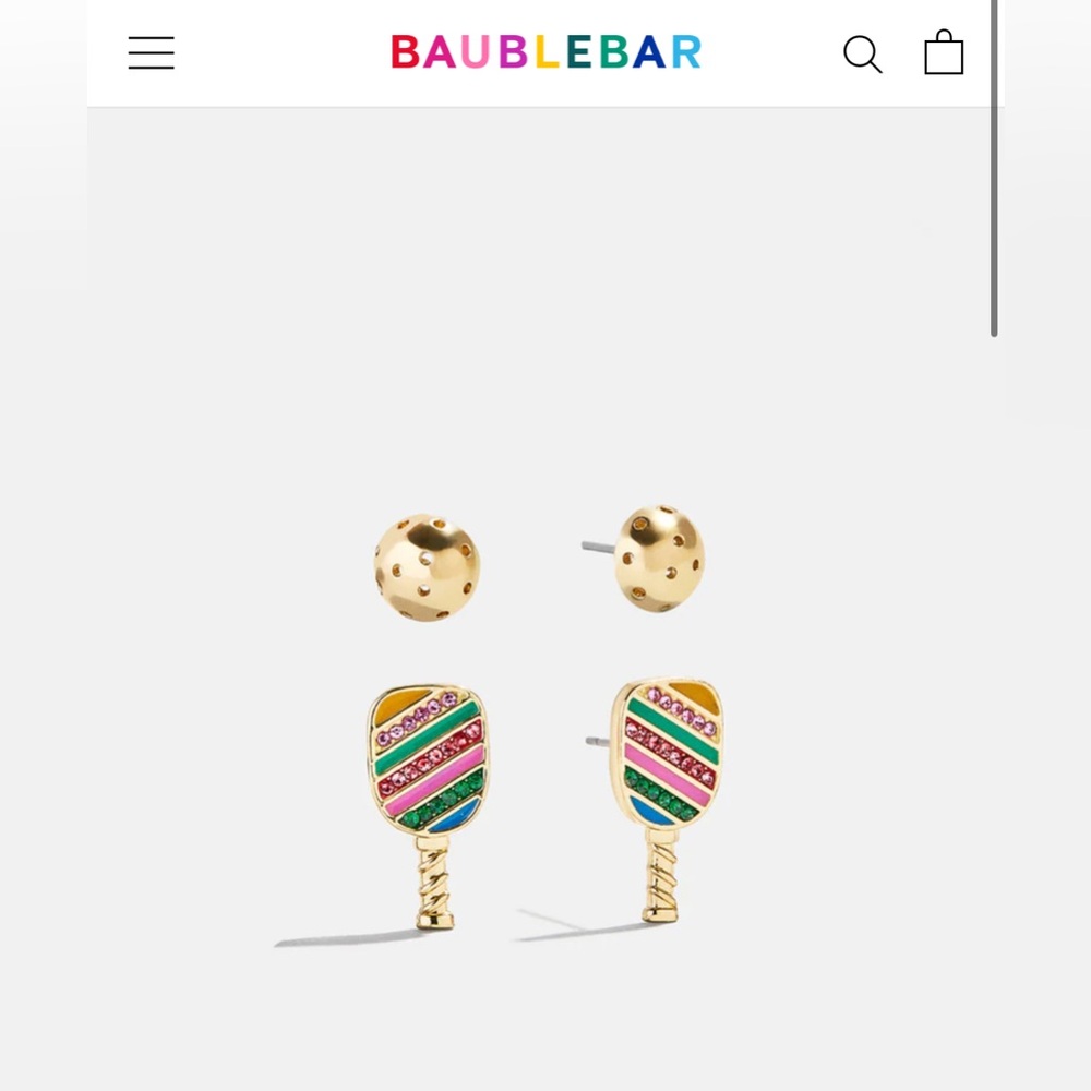Bauble Bar Pickleball earring stud pack